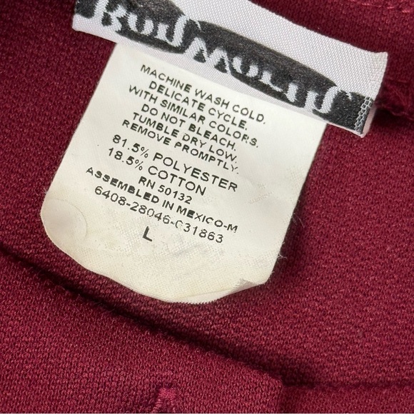 Vintage BonWorth Burgundy Embroidered Paisley Button Up Cardigan Large - Picture 9 of 12
